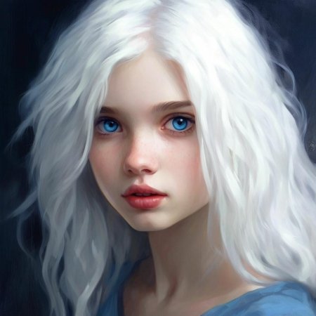 Девушка с белыми волосами