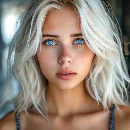 Красивая блондинка с голубыми глазами