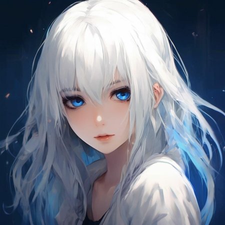 Аниме девушка с белыми волосами