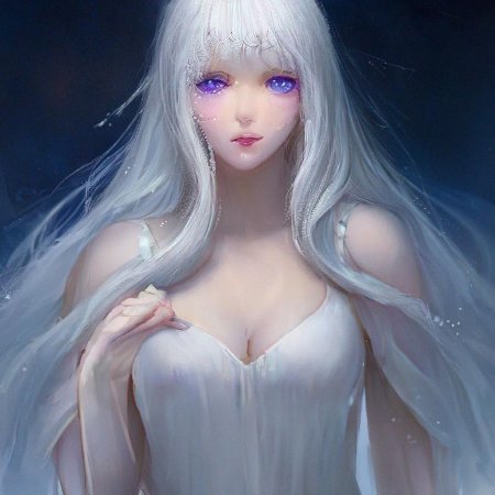 Арт девушка с белыми волосами