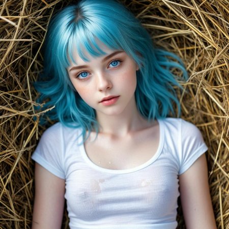 Девушка с голубыми волосами