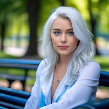 Девушка с белыми волосами
