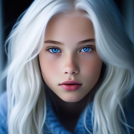 Молодая девушка с голубыми глазами