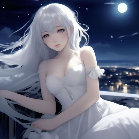 Девушка с белыми волосами