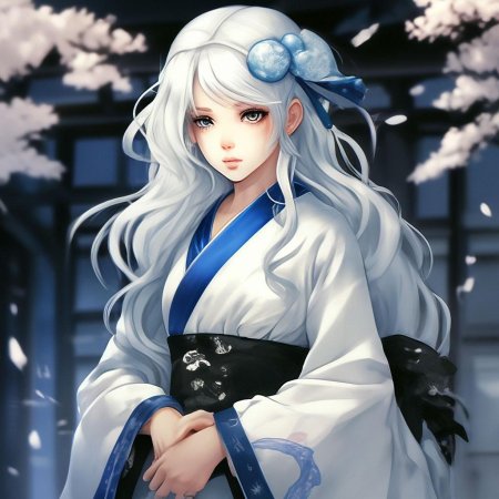 Аниме девушка с белыми волосами