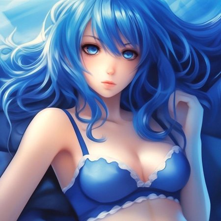 Девочка с голубыми волосами аниме