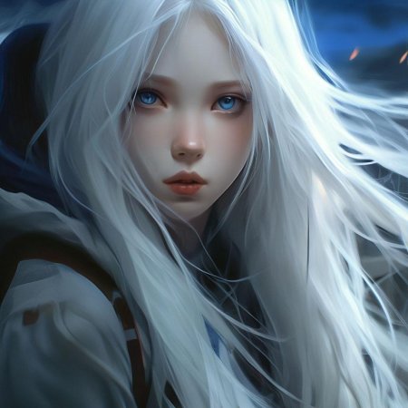 Девушка с белыми волосами