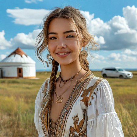 Девушка казашка в национальном костюме