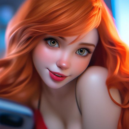 Девушка с оранжевыми волосами