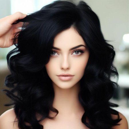 Яркая брюнетка