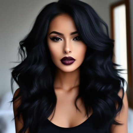 Красивые черные волосы