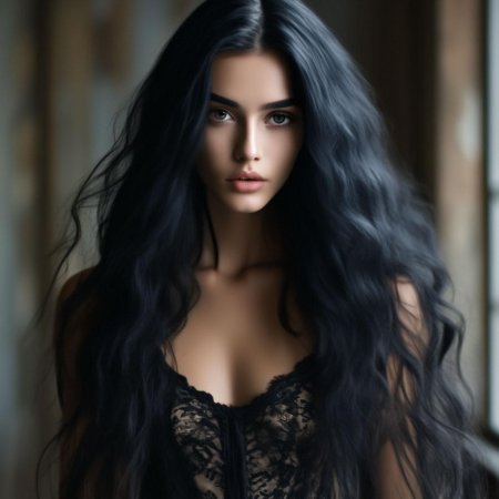 Густые черные волосы