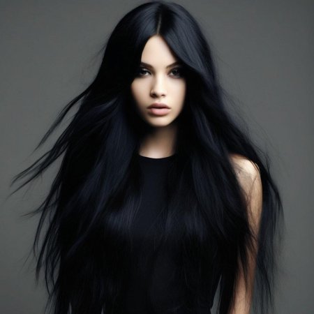 Темные длинные волосы