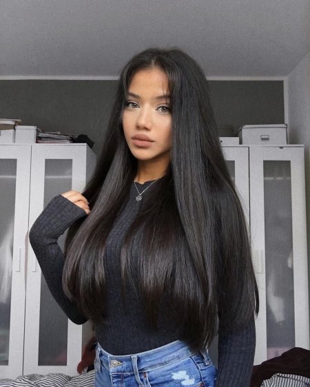 Длинные прямые волосы