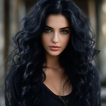 Красивая девушка с черными волосами