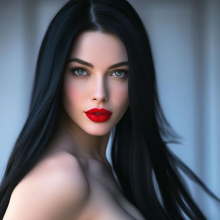 Красивая девушка с черными волосами