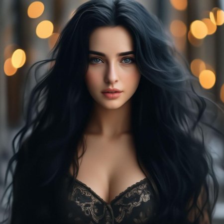 Красивая девушка с темными волосами