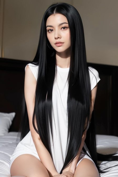 Девушка черные волосы