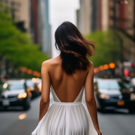 Девушка в Вечернем платье со спины