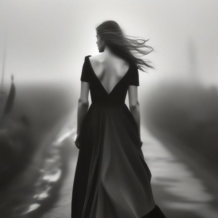 Девушка в черном платье