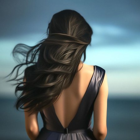 Красивая девушка спиной