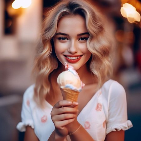 Девушка с мороженым