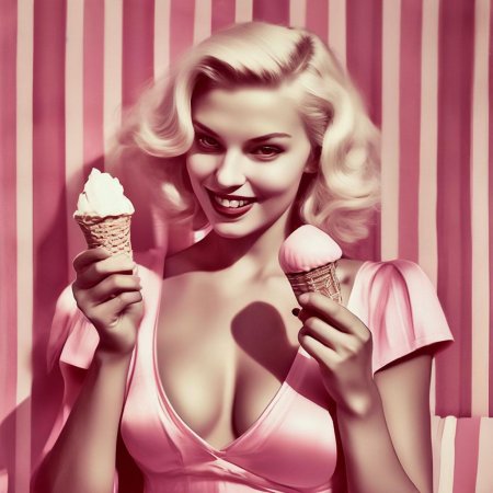 Блондинка в розовом