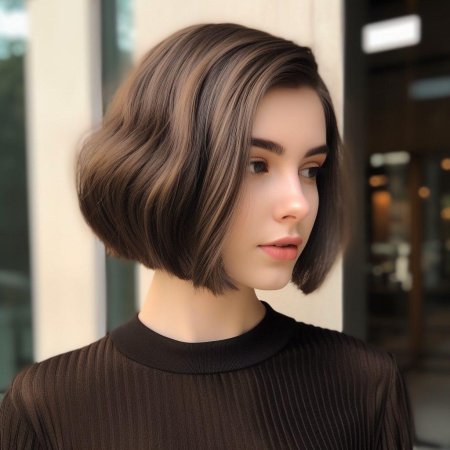 Прическа каре без челки