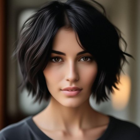 Каре темные волосы