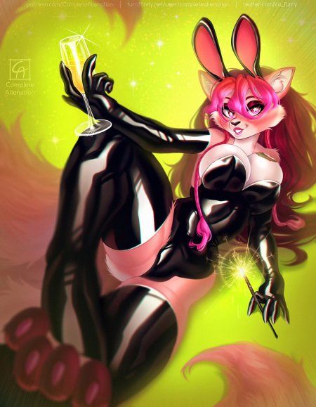 Фурри в латексном костюме