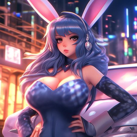 Аниме девушка зайка