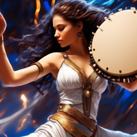 Девушка танцующая с бубном