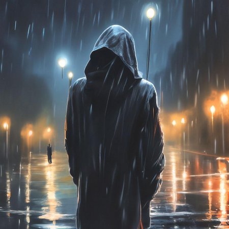 Человек в капюшоне арт