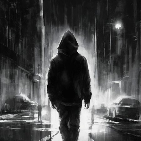 Парень в капюшоне арт