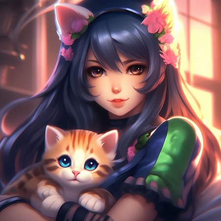 Девочка кошка аниме