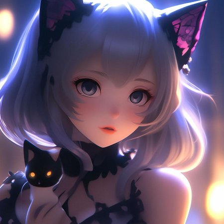 Аниме девочка кошка