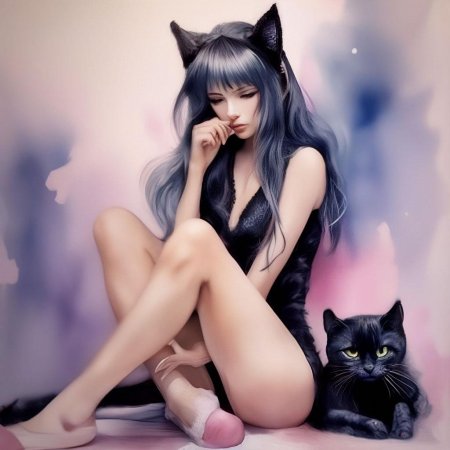 Девушка с кошачьими ушками