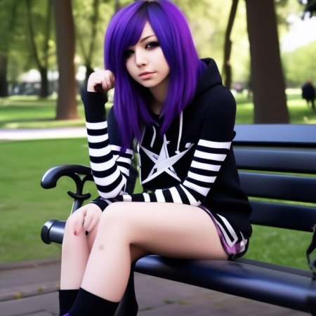 Эмо с фиолетовыми волосами