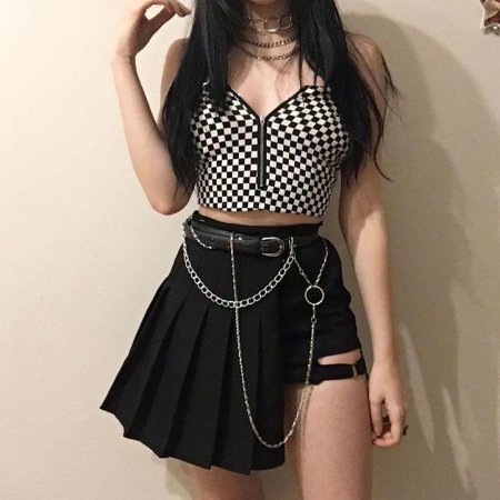 Goth outfit Грандж корейский юбка