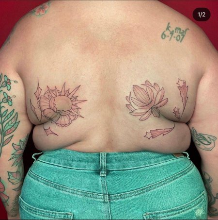 Тату на полных женщинах