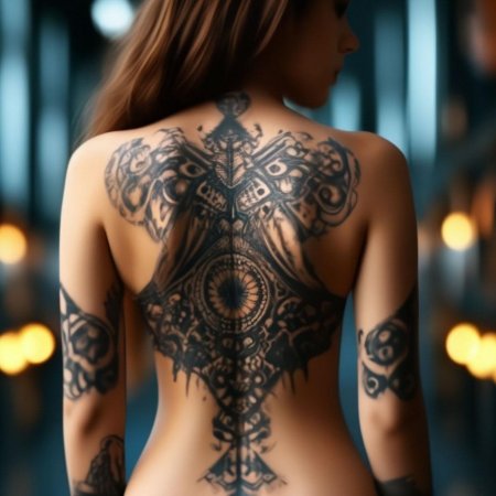 Тату на спине для девушек