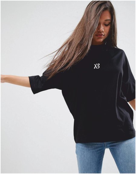 Чёрная футболка женская оверсайз