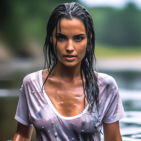 В мокрой майке