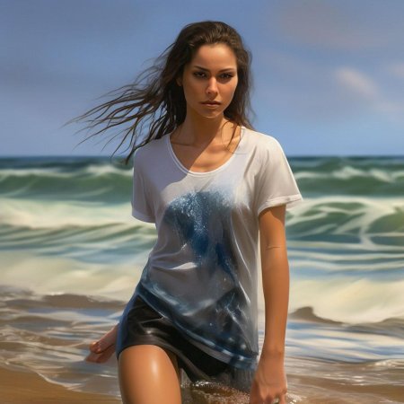 Девушка в мокрой одежде