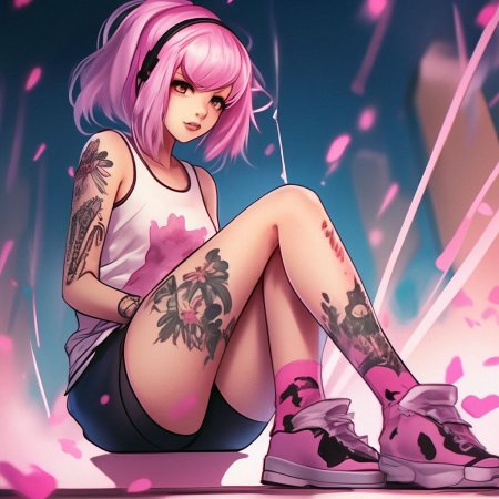 Девушка с розовыми волосами