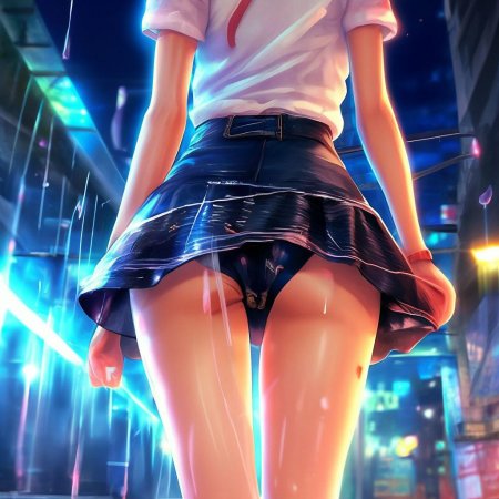 Короткая юбка аниме