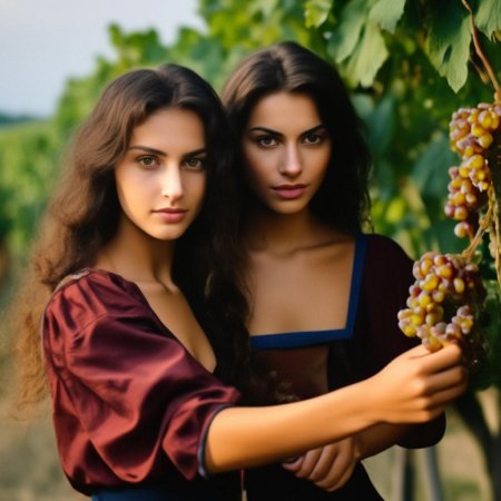 Смуглянка молдаванка собирает виноград