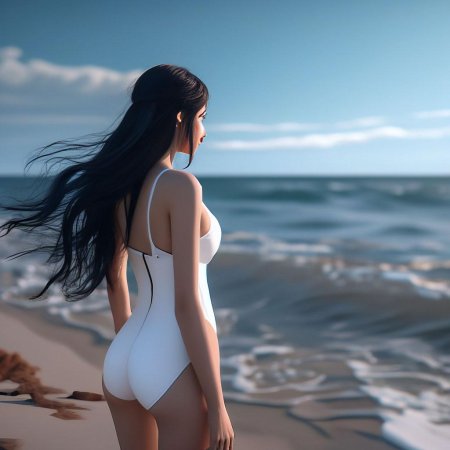 Девушка в мокром купальнике