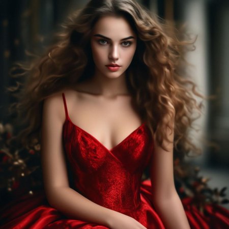 Девочка в красном платье