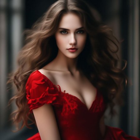 Девушка в красном платье